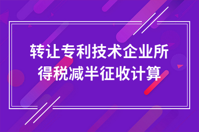 轉(zhuǎn)讓專(zhuān)利技術(shù)企業(yè)所得稅減半征收計(jì)算